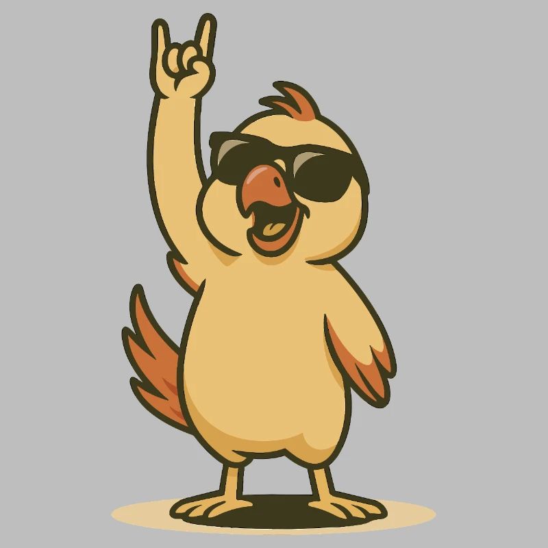 Cool Parrot Chick Rocker Style