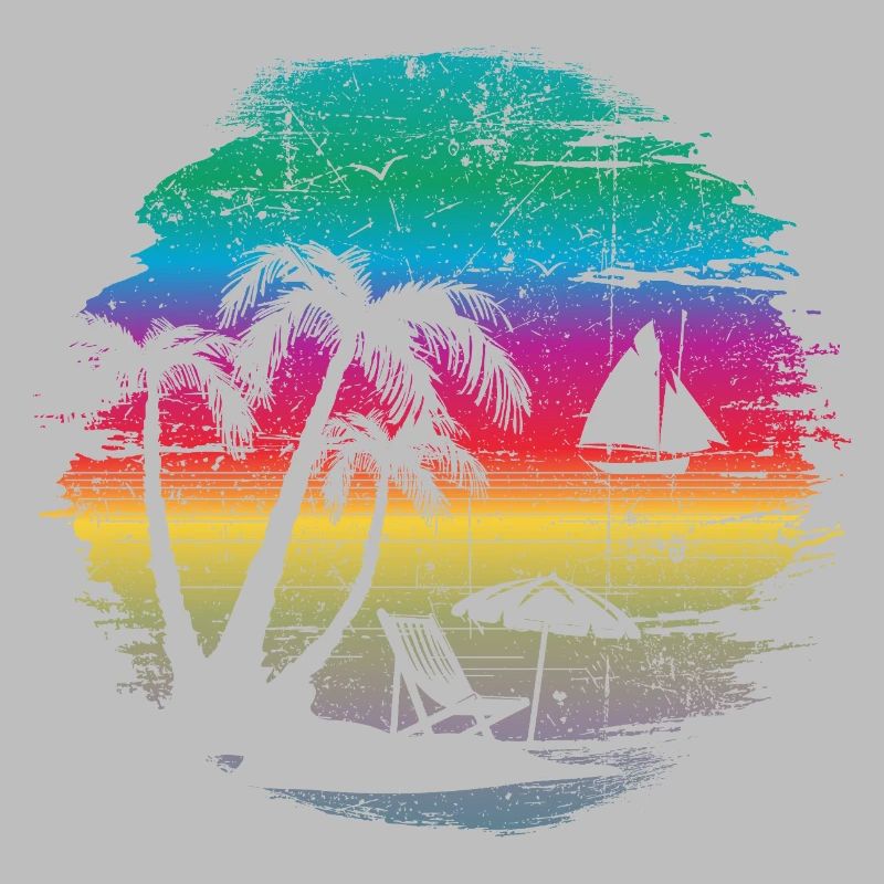 Conception de silhouette de coucher de soleil tropical