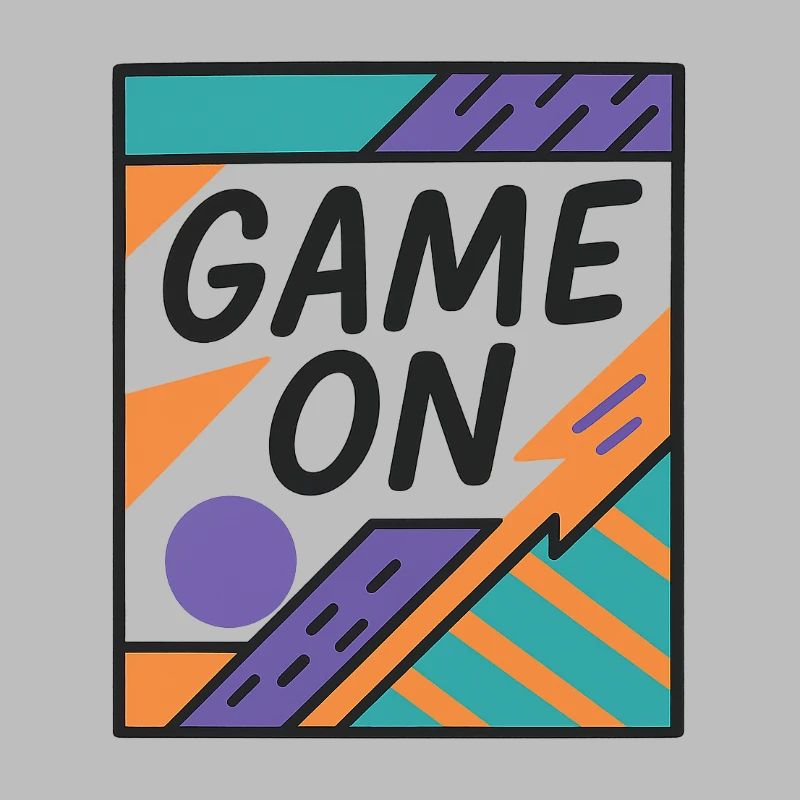 Neon Game On Design mit Retro-Elementen