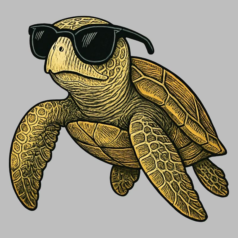 Cool turtle with sunglasses