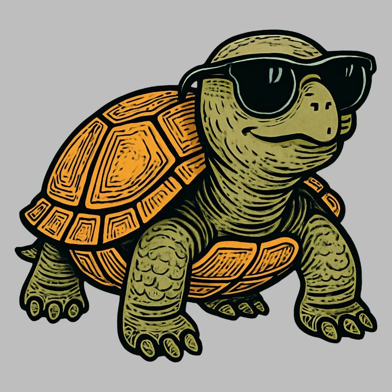 Cool turtle with sunglasses