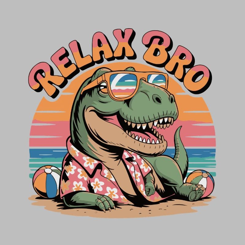 Relax Bro Dinosaur Beach Pattern