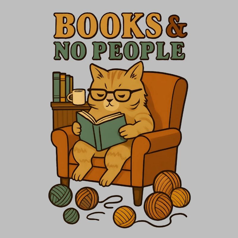 Cat reader in a comfortable armchair