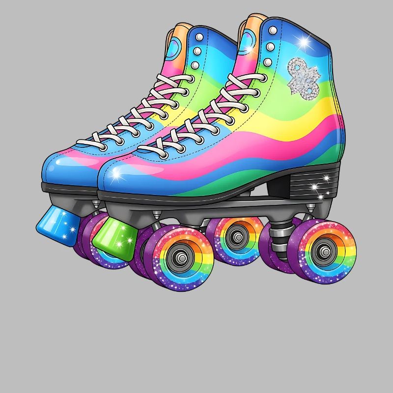 Rainbow Roller Skates Retro Disco Style