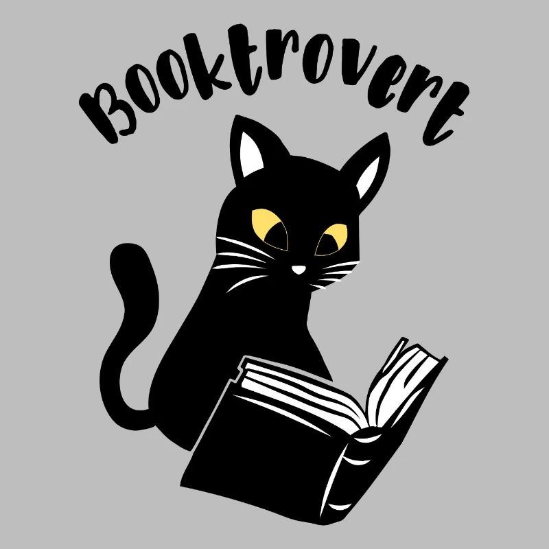 Booktrovert Katze mit Buch