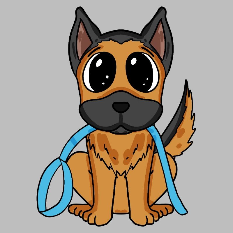 Cute dog with bow - German Shepherd