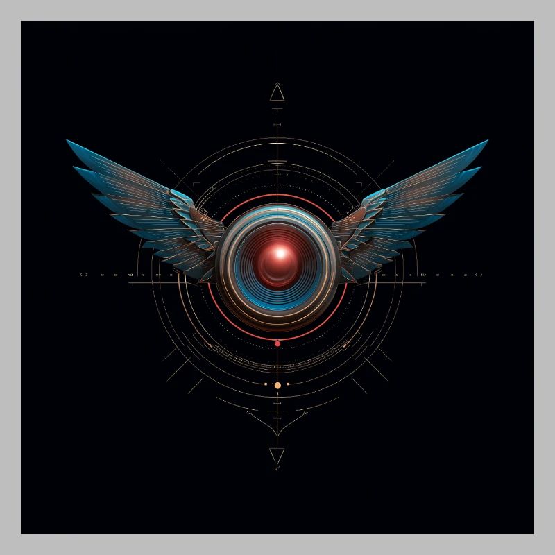 Futuristic Winged Emblem – Techno Vision