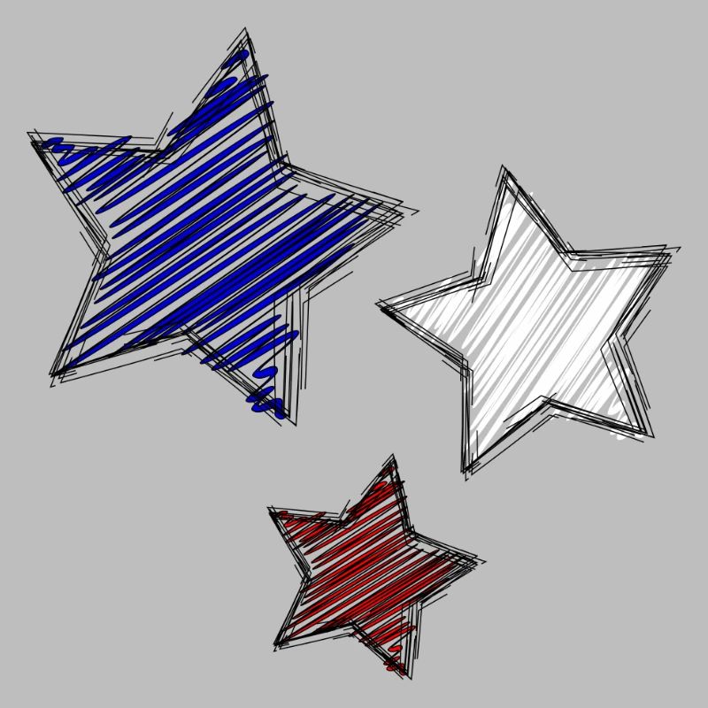 Étoiles colorées avec tracés dynamiques
