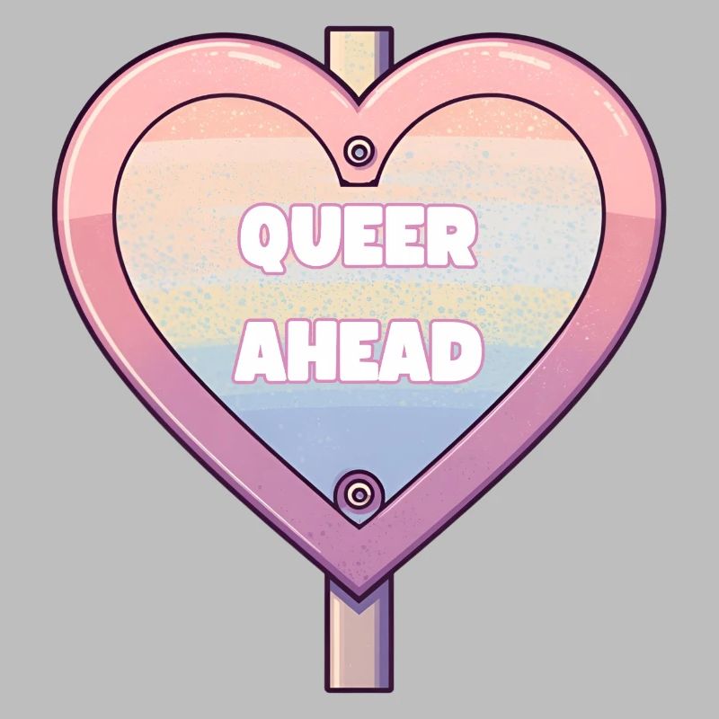 Queer Ahead – Regenbogen Herz Design
