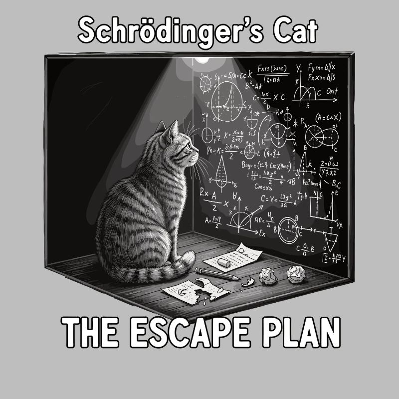 Le chat de Schrödinger avec un plan d'évasion