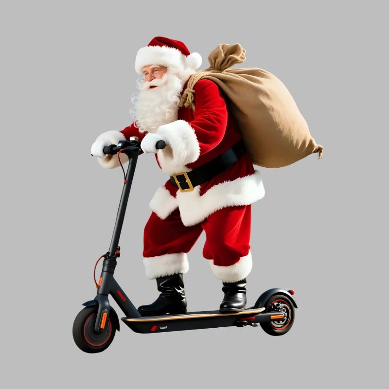 Weihnachtsmann auf Roller