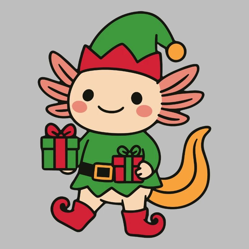 Axolotl mignon comme un nain de Noël
