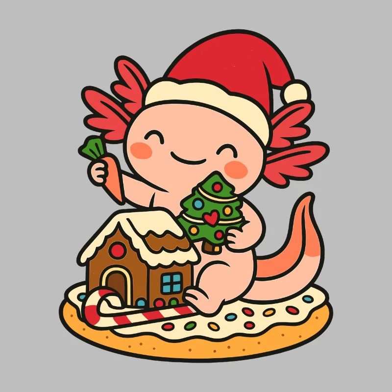Axolotl de Noël - Design de Noël mignon