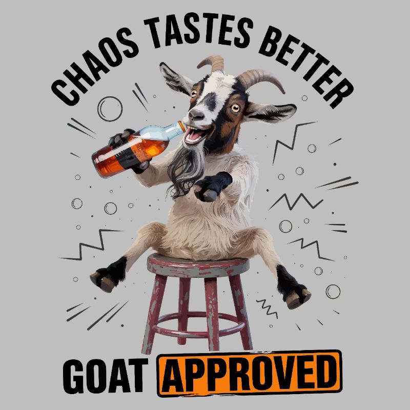 Goat On Stool Drinking Beer