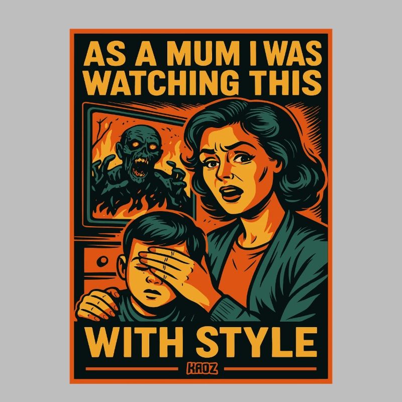 Mutter im Horror Retro-Comic Stil