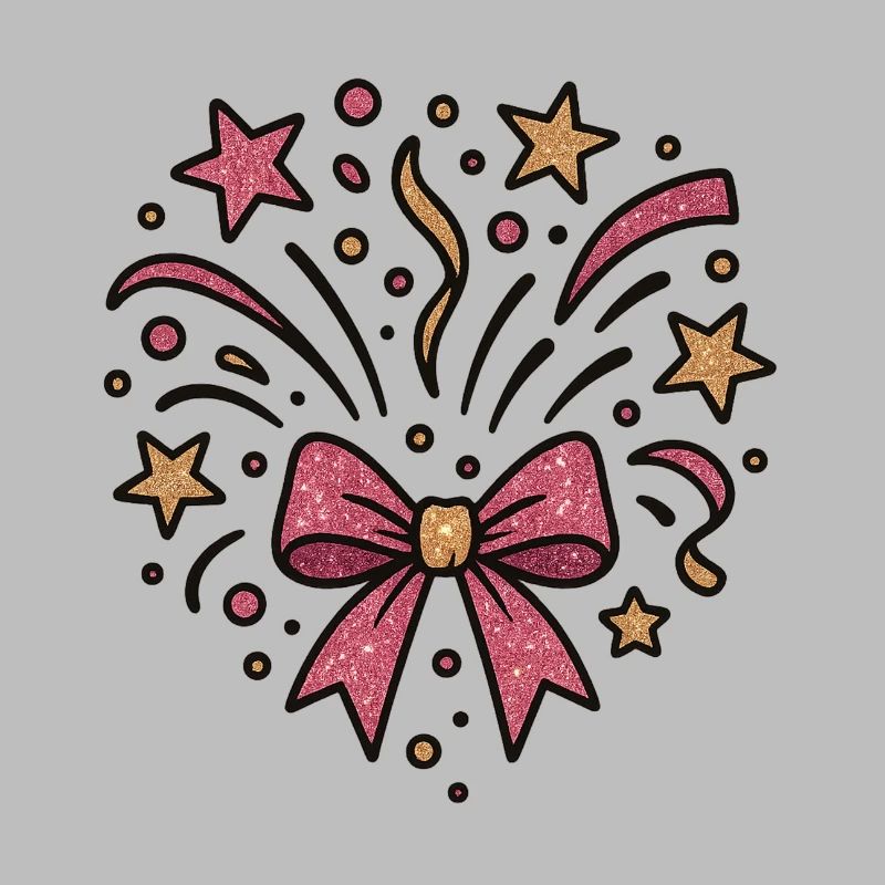 Glitter Fireworks Bow