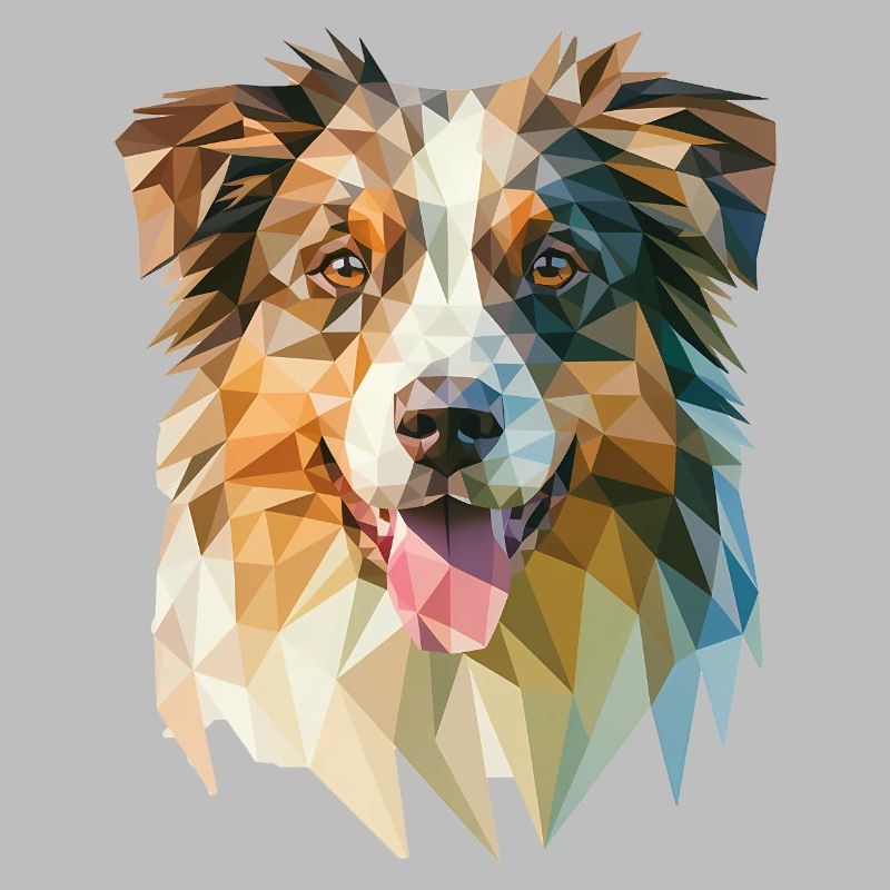 Australian Shepherd - Cooles Low Poly Logo