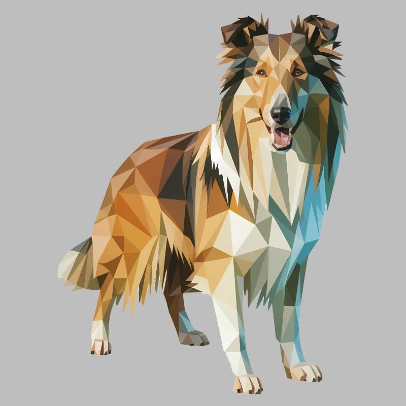 Border Collie - Cooles Low Poly Logo