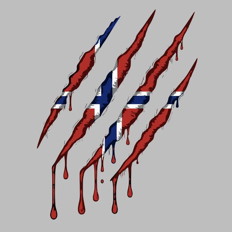 Norway Claw Norge Drapeau Scratch Mark