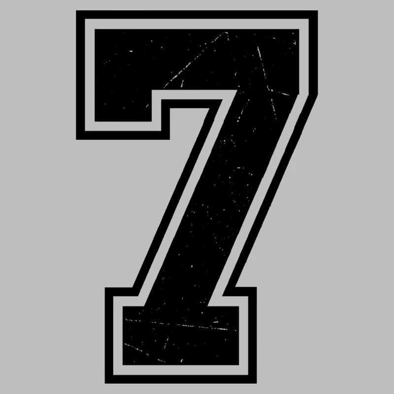 Chiffre Grunge Seven avec texture rayée