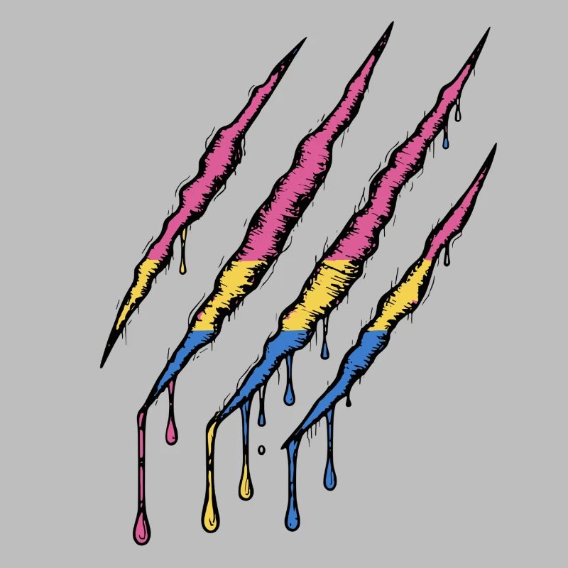 Pan Pride Claw - Pansexual Flag Scratch Trace