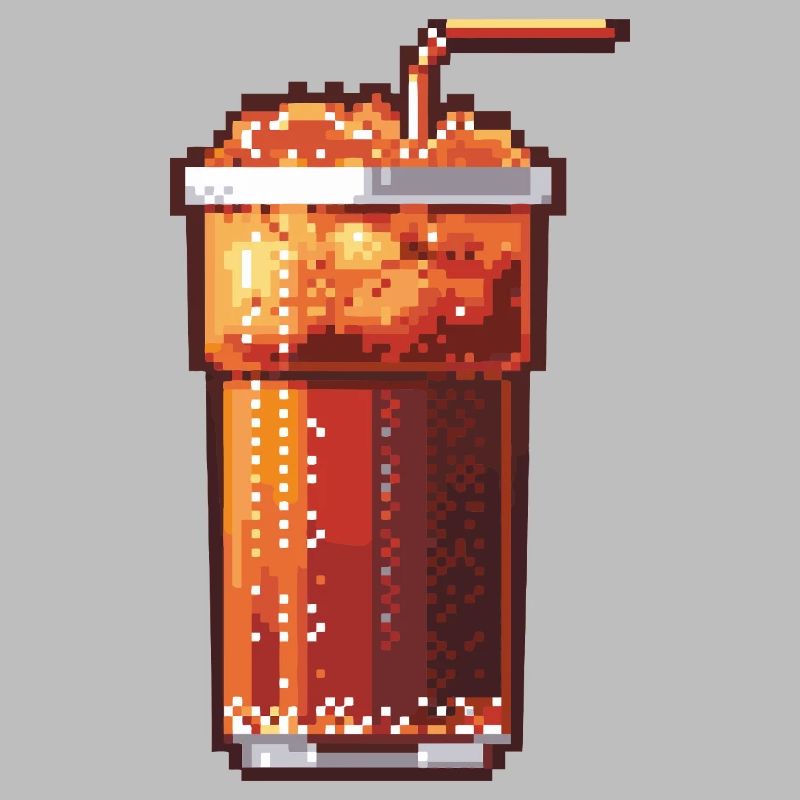 Pixel Cola Glas mit Eis