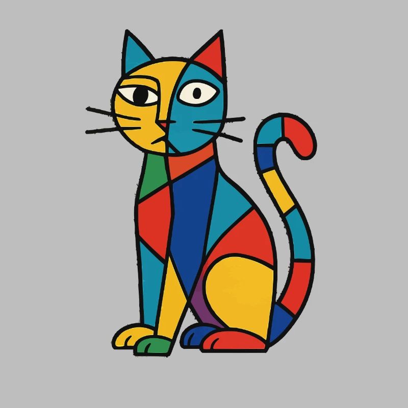 Variété de couleur de chat cubiste