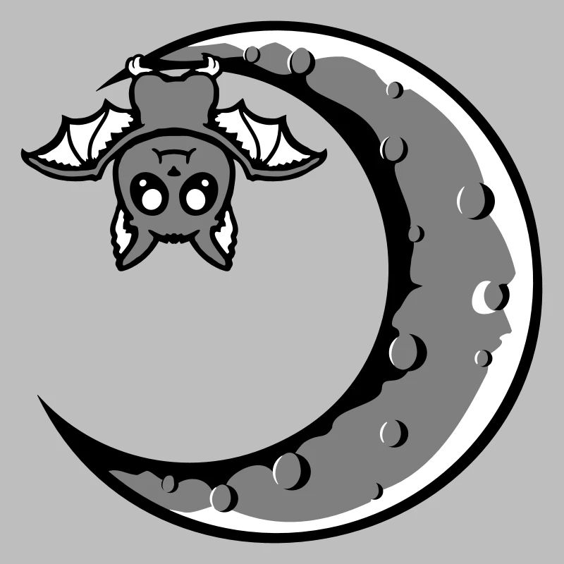 Cute Bat Crescent Moon Hanging Halloween Night