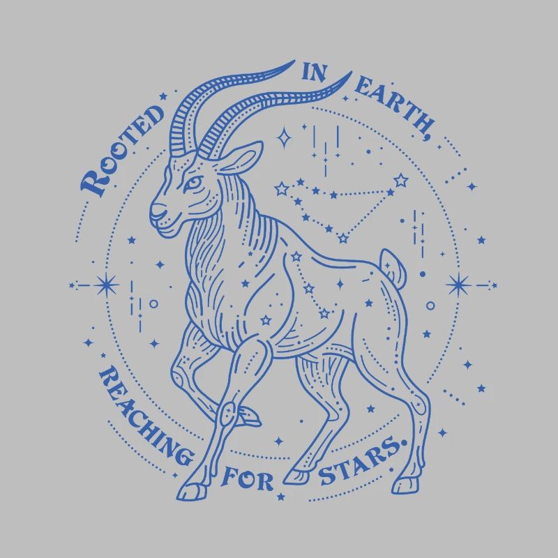 Steinbock Sternzeichen Geschenk – Erde & Sterne Design