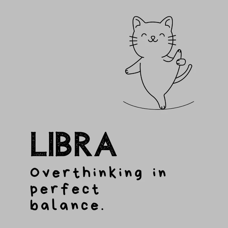 Funny Libra Cartoon – Balanced Overthinker