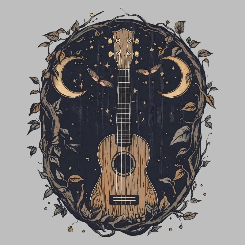 Gothic Uke with  Moon Moth
