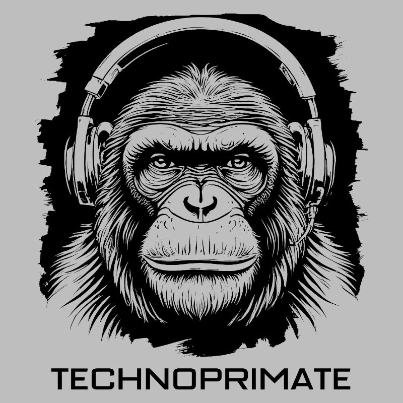 Techno Primate Kopfhörer Ape Art #6 Schwarz