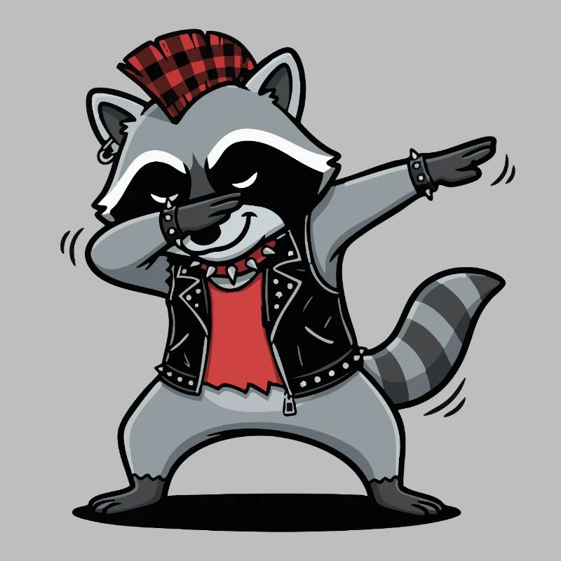 Punkrock Waschbär – DAB Move im Comic Style