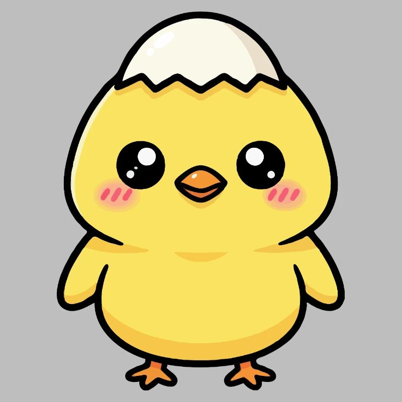Chick with Kawaii cap