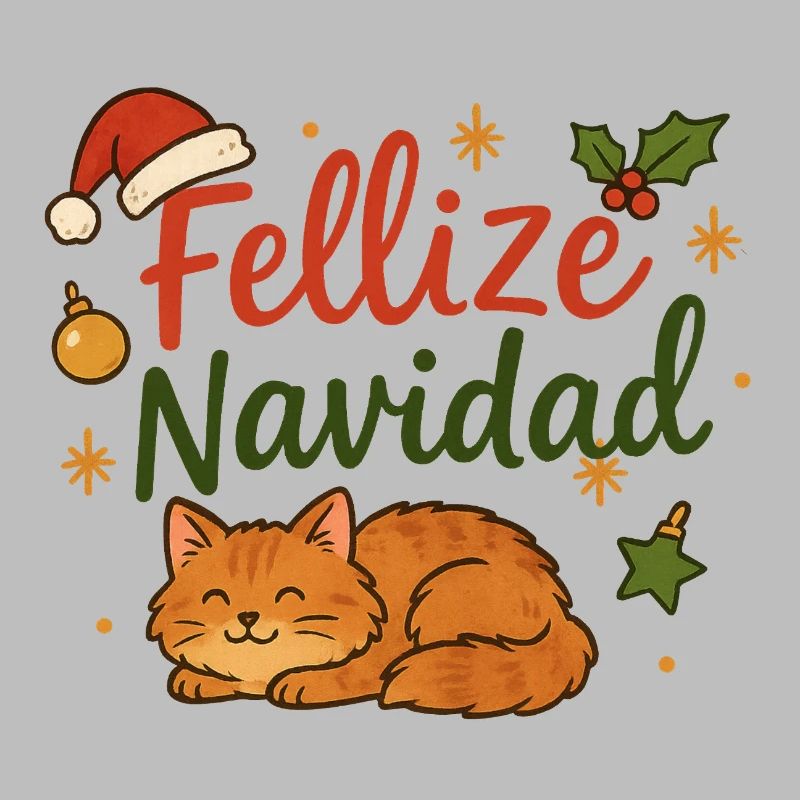 Fellize Navidad - Conception de Noël de chat drôle