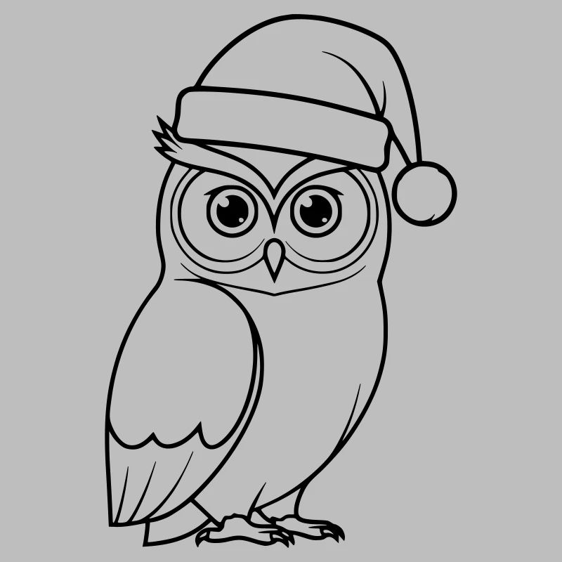 Weihnachts-Eule Cartoon Illustration