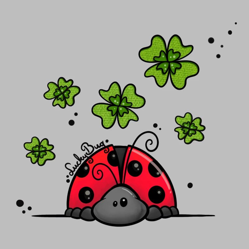 Ladybug with lucky clover
