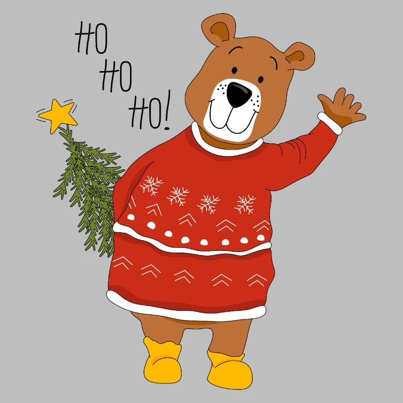 Bär mit Weihnachtsbaum