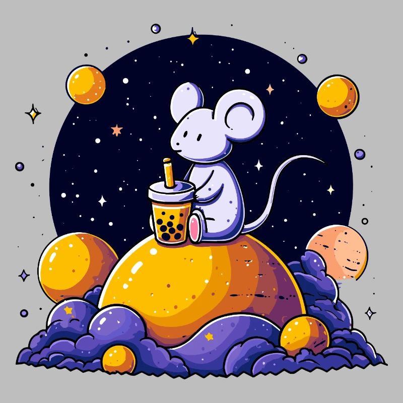 Space Mouse with Bubble Tea