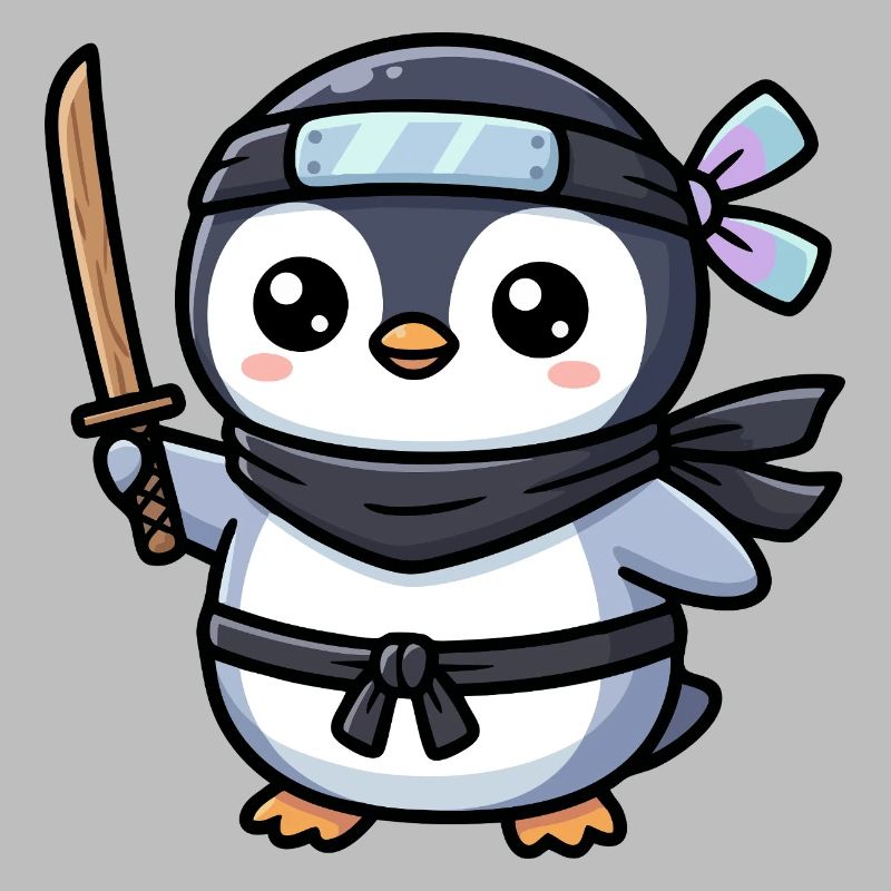 Pingouin Ninja avec Épée