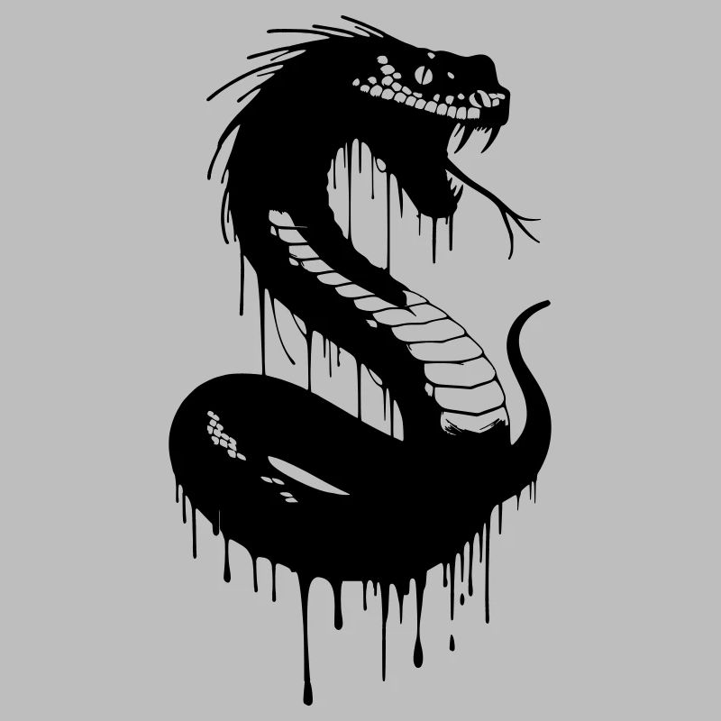 Black snake with dripping ink