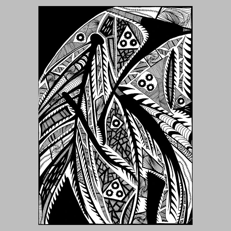 Schwarz-Weiß abstraktes Design Nr. 2