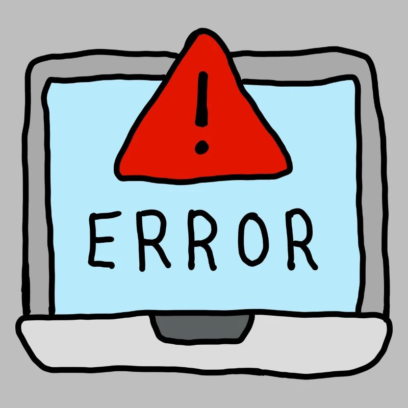 Laptop Error Warning Illustration