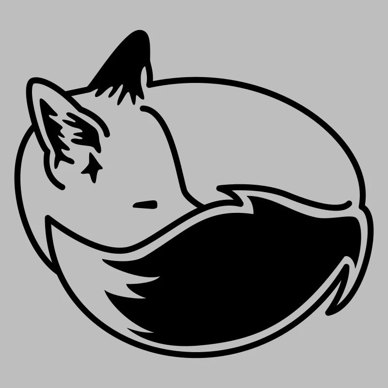 Fox Snuggled Up – Kawaii Fox Cartoon Design