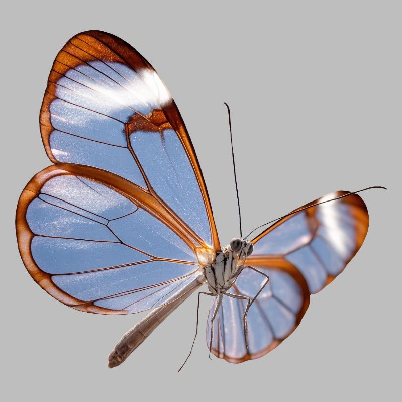 Conception transparente papillon Glasswing