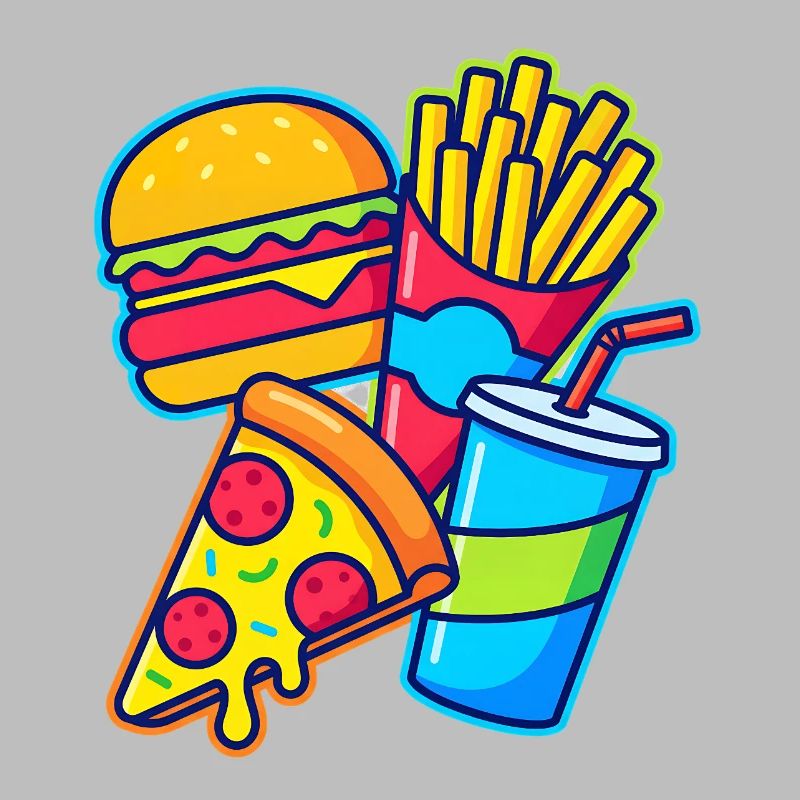 Illustration de combos de restauration rapide