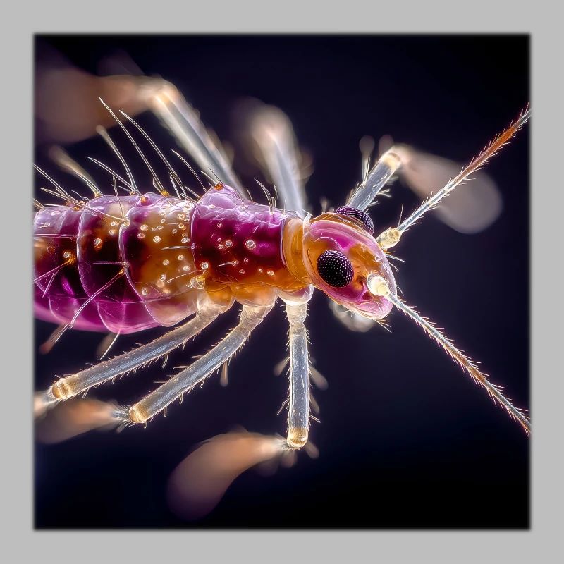 Macro des insectes néon – Conception abstraite de micro monde