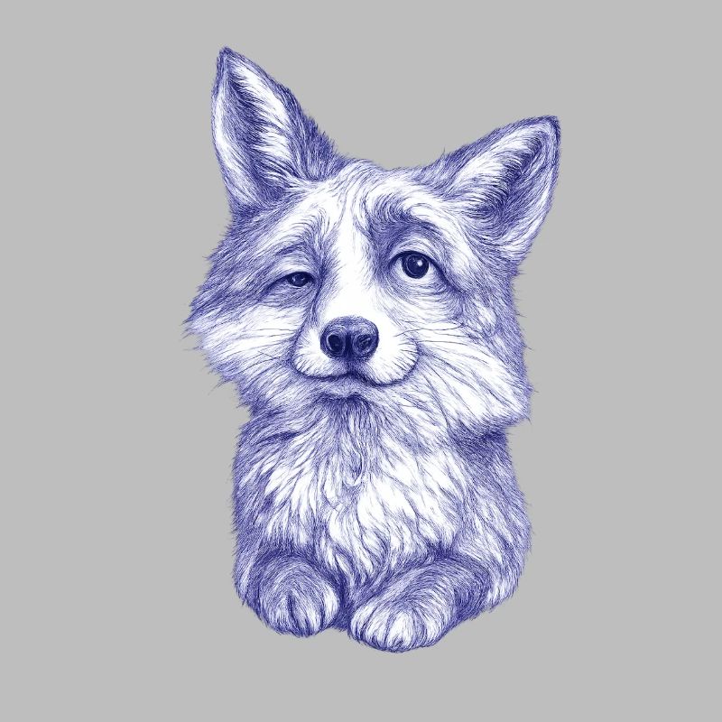 Blue-violet Fox Sketch