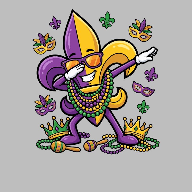 Dabbing Fleur De Lis Mardi Gras Dab Fleur De Lis