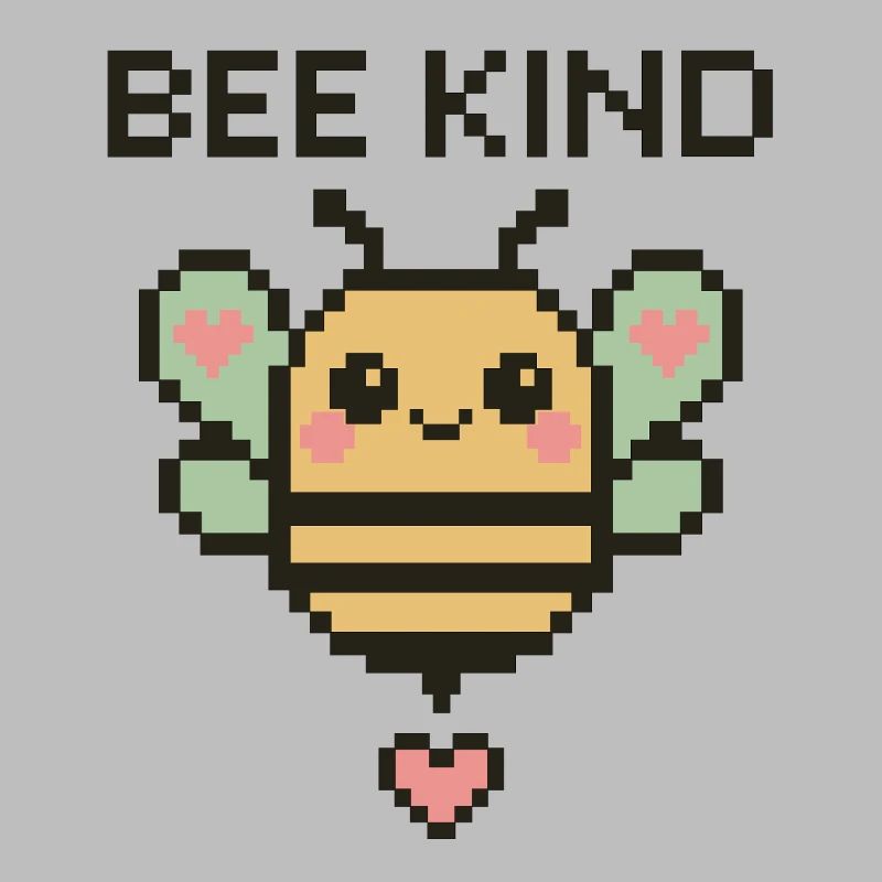 Bee Kind - Pixelbiene mit Herzchen